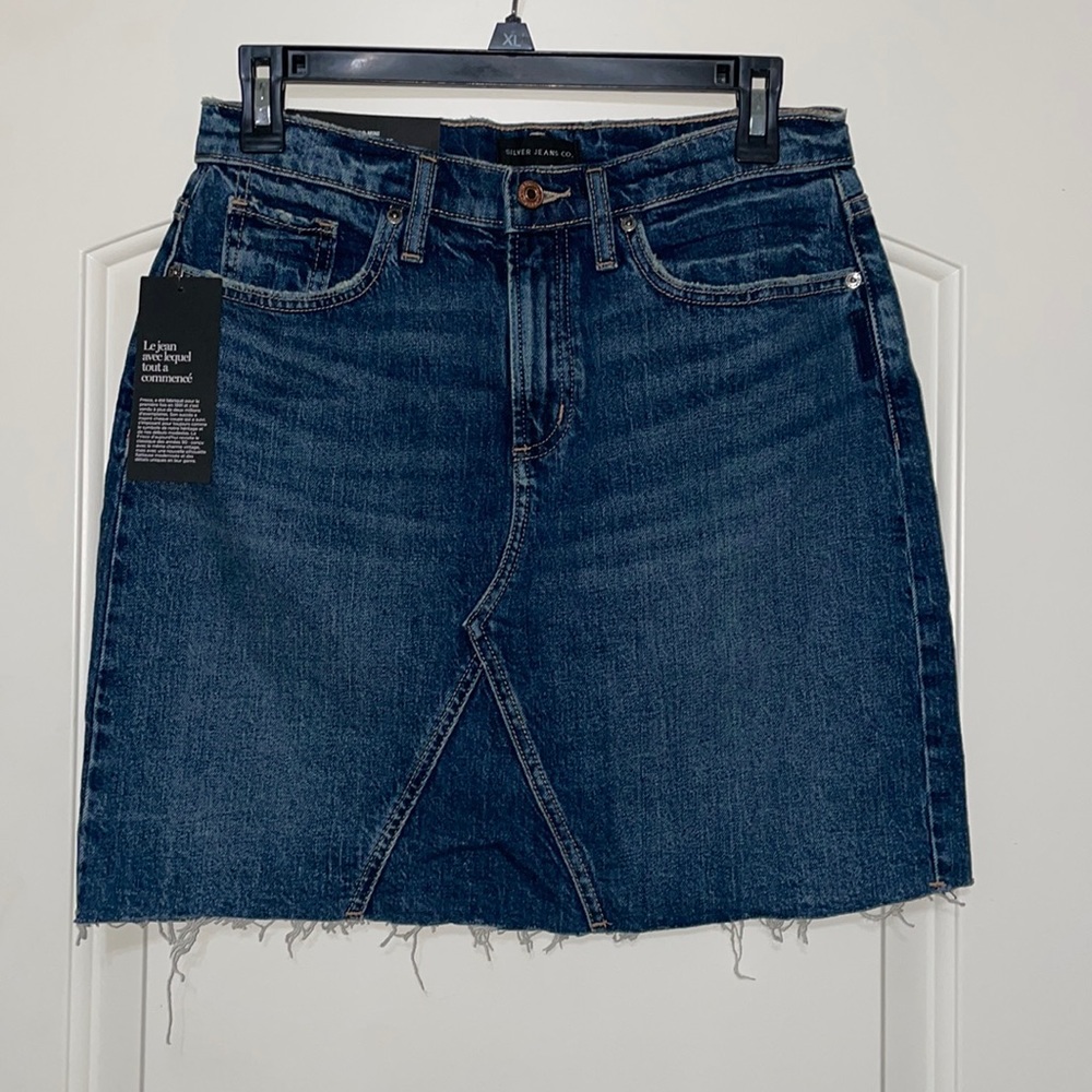 Silver Jeans Indigo Denim Mini Skirt